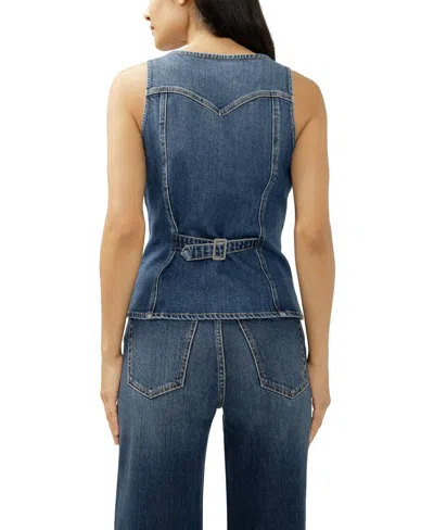 Silver Jeans Co. Women's Long Denim Vest In Blue