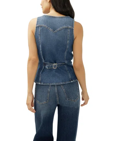 Silver Jeans Co. Women's Long Denim Vest In Blue
