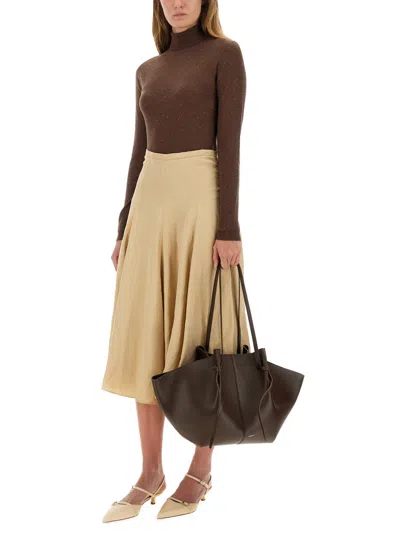 Fabiana Filippi Wool Turtleneck Sweater In Brown