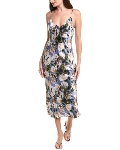 L'agence Seridie Mid-length Silk Slip Dress In Black