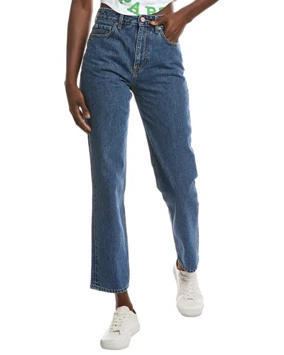 Ganni Swigy High-rise Straight Jean In Blue