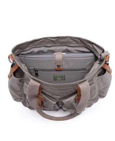 Tsd Brand Urban Light Coated Canvas Tote Bag In Gray