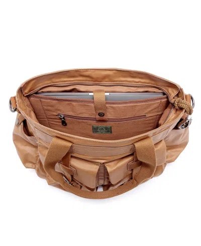 Tsd Brand Urban Light Coated Canvas Tote Bag In Brown