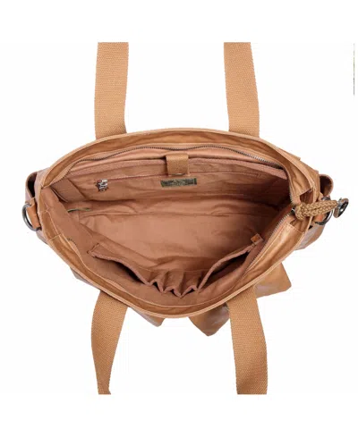 Tsd Brand Urban Light Coated Canvas Tote Bag In Brown