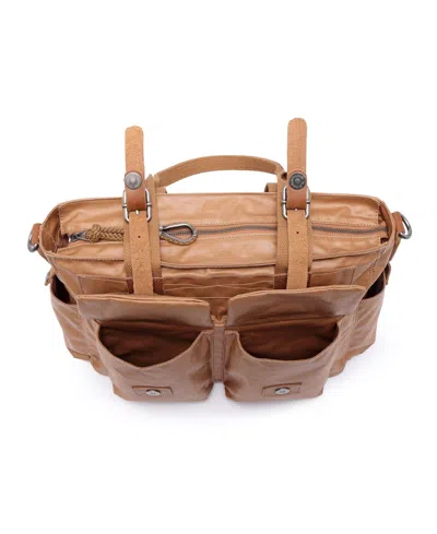 Tsd Brand Urban Light Coated Canvas Tote Bag In Brown