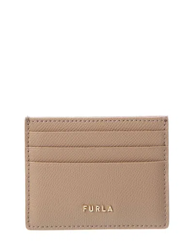 Furla Classic Leather Card Case In Brown
