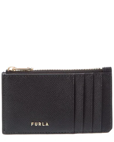 Furla Classic Leather Card Case In Black