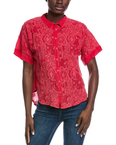 Johnny Was The Audrey Short Sleeve Shirt In Red