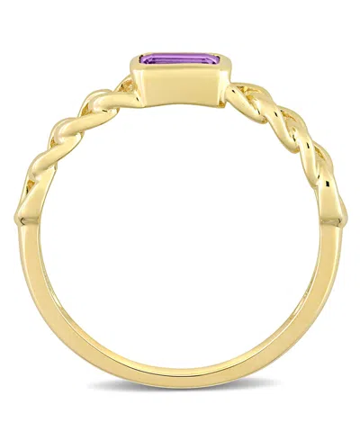Macy's 10k Yellow Gold Or 10k Rose Gold Amethyst Link Ring In Gold