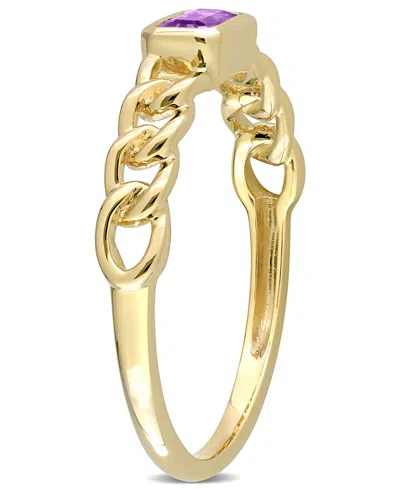 Macy's 10k Yellow Gold Or 10k Rose Gold Amethyst Link Ring In Gold