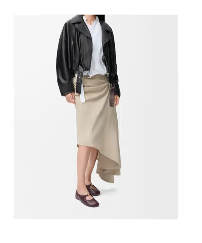 Loewe Long-sleeved Leather Jacket In Black