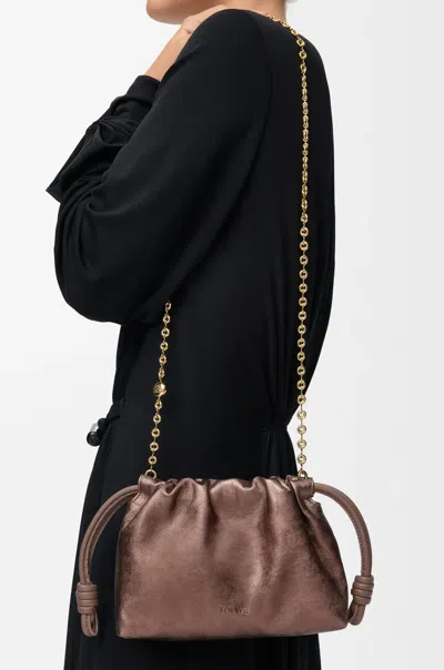 Loewe Mini Flamenco Shoulder Bag In Brown