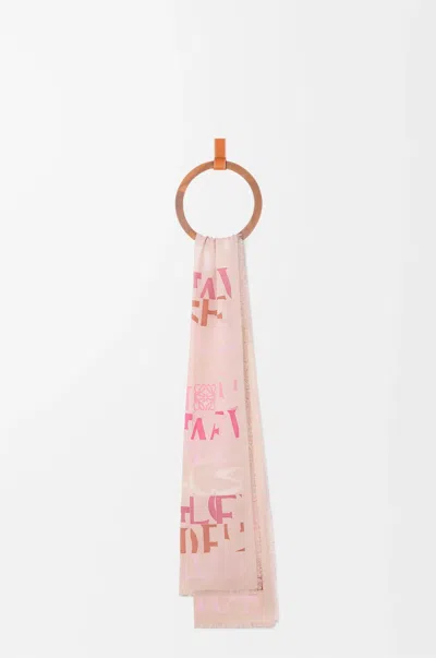Loewe Rectangular Scarf In Pink