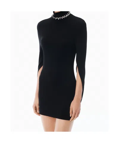 Alexander Wang Draped Asymmetric Minidress In Black