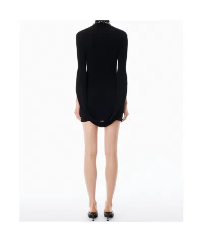 Alexander Wang Draped Asymmetric Minidress In Black