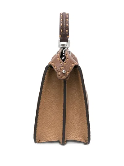 Fendi Brown Calf Leather Bags In Orange