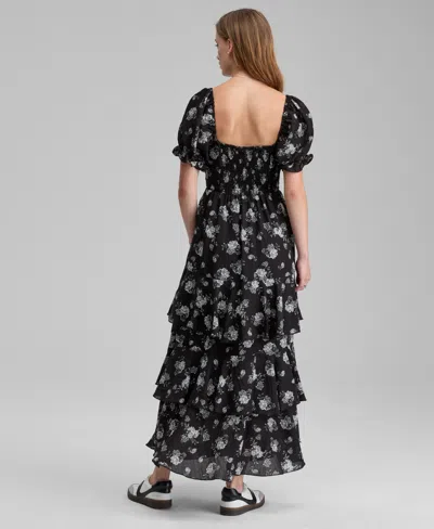 And Now This Women's Lace-trim Babydoll Maxi Dress, Macy's Exclusive In Black