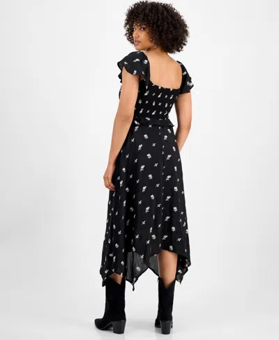 And Now This Petite Ruffled Handkerchief-hem Dress, Macy's Exclusive In Black
