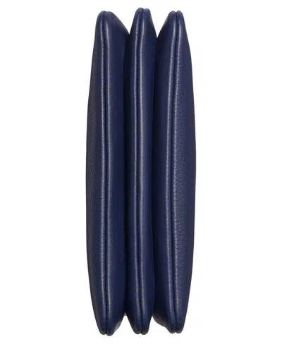 Donna Karan Glenwood Zippered Leather Crossbody With Tassel Detail In Blue