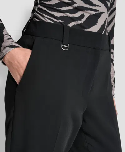 Dkny Women's Essex Ankle Leg Mid Rise Pants In Black