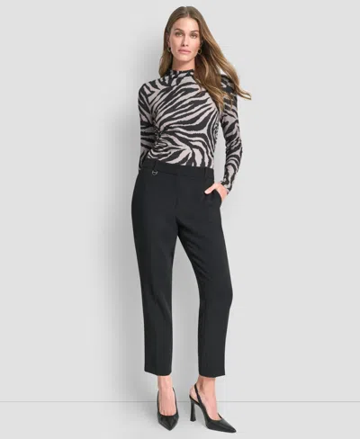 Dkny Women's Essex Ankle Leg Mid Rise Pants In Black