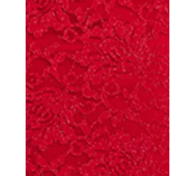 Morgan & Company Juniors' Sleeveless Glitter Lace Gown In Red