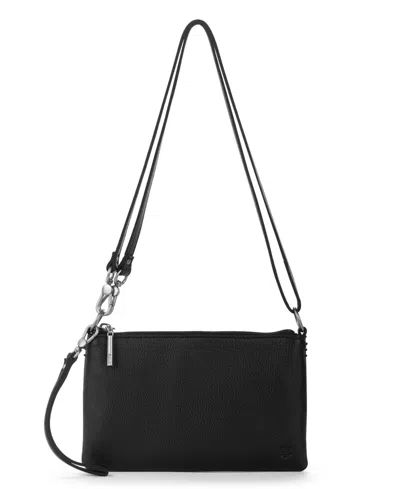 The Sak Vita Leather Zip Top Wristlet In Black