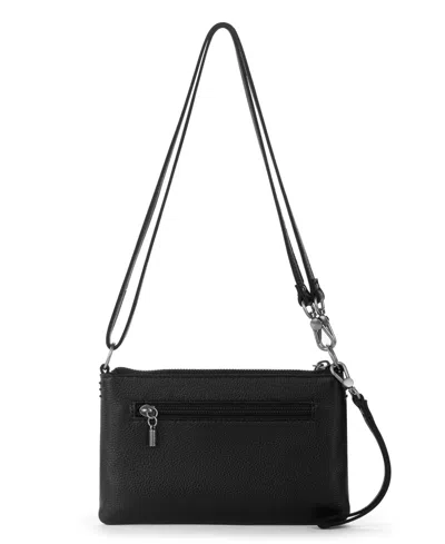 The Sak Vita Leather Zip Top Wristlet In Black