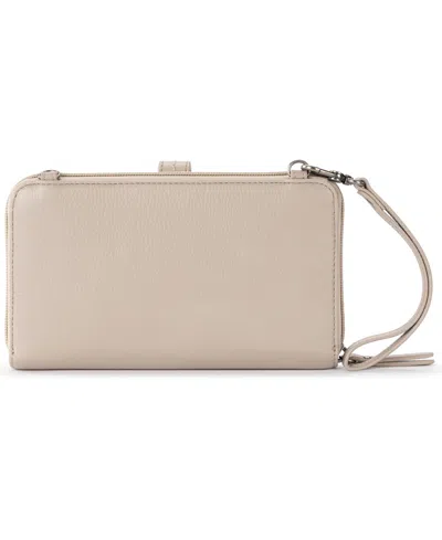 The Sak Iris Leather Smartphone Convertible Crossbody Wallet In Neutral