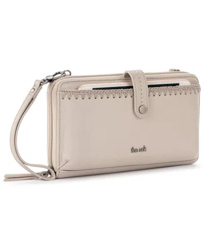 The Sak Iris Leather Smartphone Convertible Crossbody Wallet In Neutral