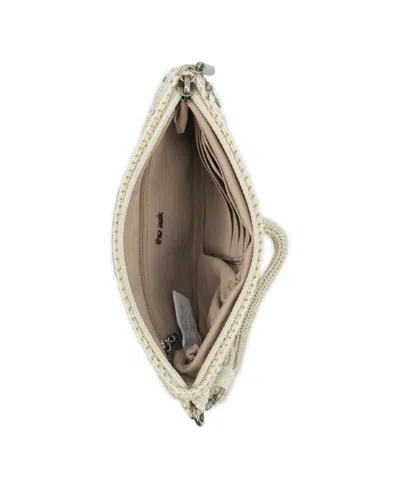 The Sak Vita Crochet Zip Top Wristlet In Brown