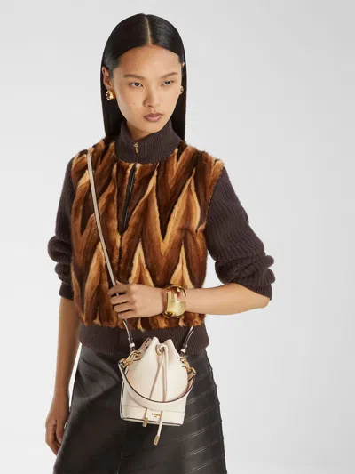 Fendi Pink Calf Leather Bag In Orange