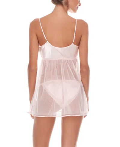 Flora By Flora Nikrooz Bellflower Babydoll Chemise 2pc Lingerie Set In Pink
