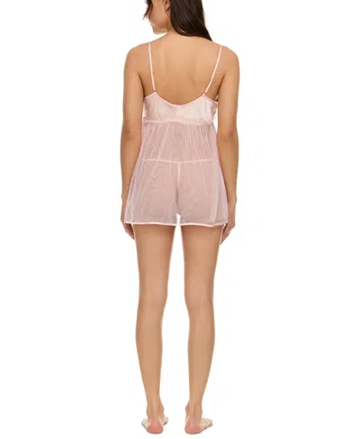 Flora By Flora Nikrooz Bellflower Babydoll Chemise 2pc Lingerie Set In Pink