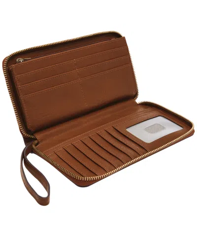 Fossil Liza Zip Around Clutch Wallet In Brown