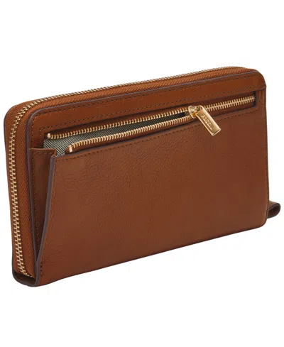 Fossil Liza Zip Around Clutch Wallet In Brown