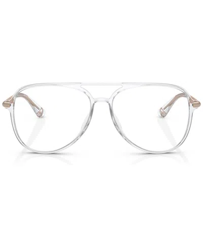 Michael Kors Women's Pilot Eyeglasses, Mk4096u56-o In Transparent