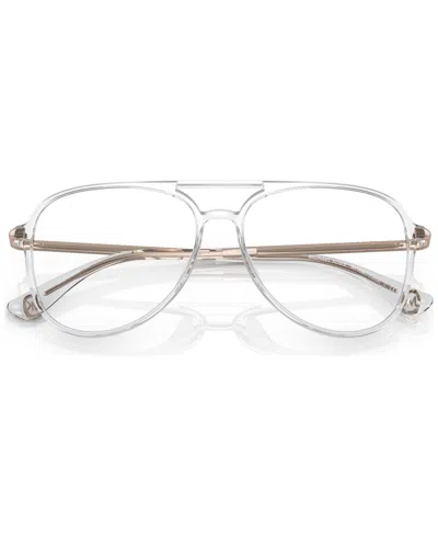 Michael Kors Women's Pilot Eyeglasses, Mk4096u56-o In Transparent