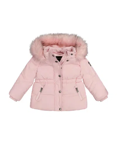 S Rothschild & Co Baby Girls Hooded Parka Jacket In Pink