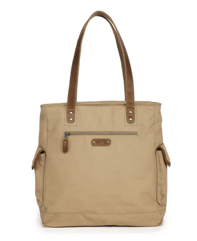 Tsd Brand Valley And Sky Canvas Tote Bag In Brown