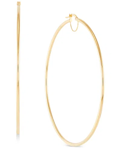 Macy's Polished Bridge Large Hoop Earrings In 10k Gold (70mm) In Gold