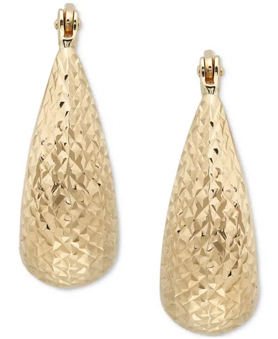 Macy's Graduated Textured Chunky Oval Hoop Earrings In 14k Gold, Created For  In Gold