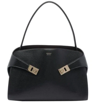 Ferragamo Leather Shoulder Bag Adaptable Strap In Multi