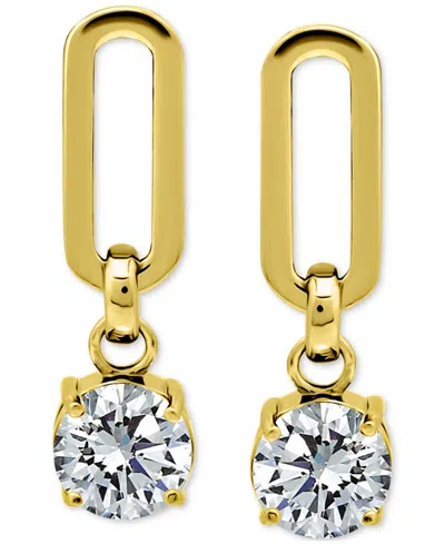 Giani Bernini Cubic Zirconia Oval Drop Earrings In 18k Gold-plated Sterling Silver, Created For Macy's (also Avail In Gold