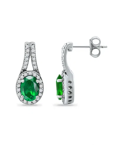 Giani Bernini Created Green Quartz And Cubic Zirconia Halo Earrings In Green
