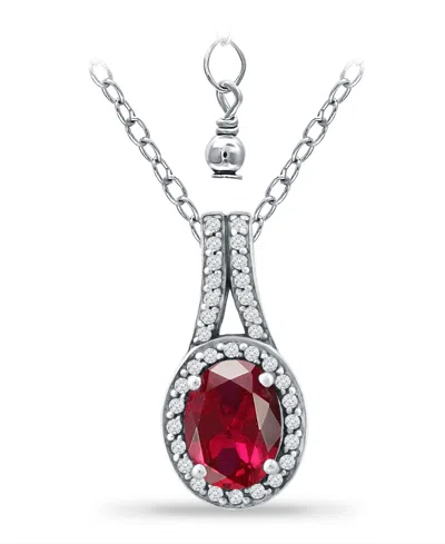 Giani Bernini Created Ruby And Cubic Zirconia Halo Pendant