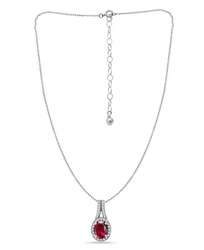 Giani Bernini Created Ruby And Cubic Zirconia Halo Pendant