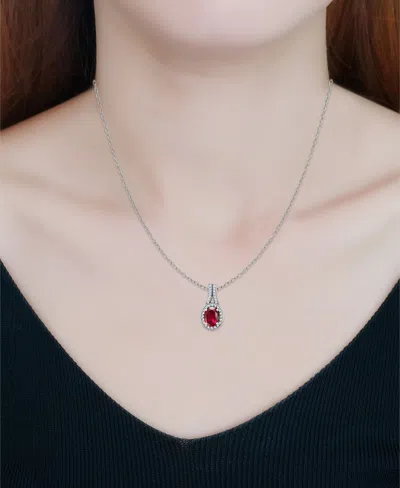 Giani Bernini Created Ruby And Cubic Zirconia Halo Pendant