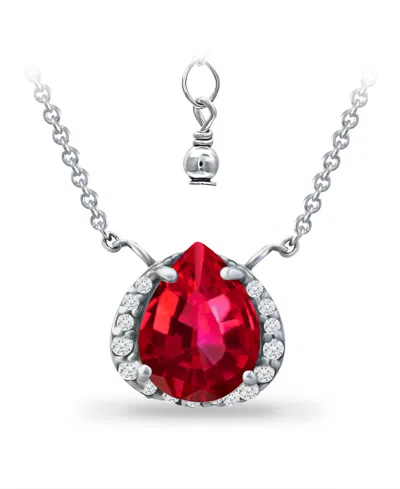 Giani Bernini Lab Grown Ruby And Cubic Zirconia Accent Necklace In Multi