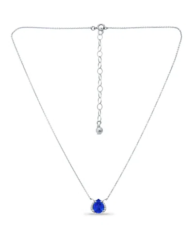 Giani Bernini Simulated Blue Sapphire And Cubic Zirconia Accent Necklace In Multi